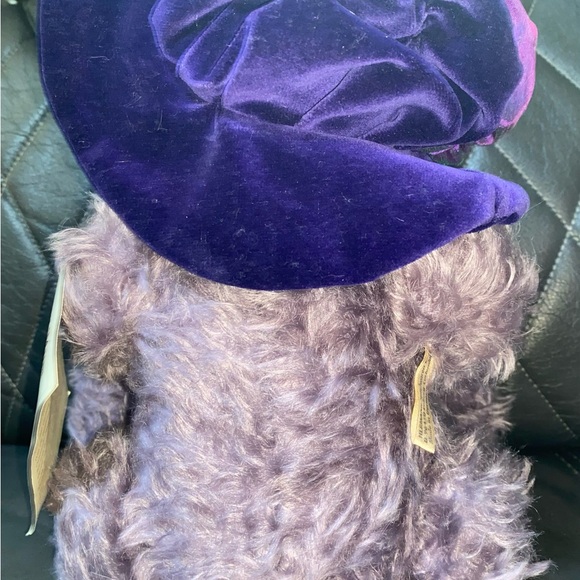 Hermann Queen Mum 168/500 Purple Mohair Bear. Limited Edition. 100th Birthday. - Picture 9 of 11